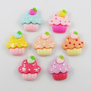 10pcs DIY Résine Cupcake Cabochon Dos Plat Cartes Scrapbooking Pinces À Cheveux