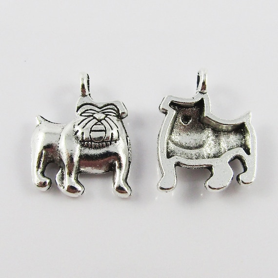 Bulk Bulldog Charm Pendant Dog Pet 17x13mm Single Sided Select Qty