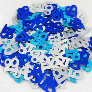Bleu 18 Anniversaire Confettis Saupoudrer pour Confettis Cartes Table Disperse des ballons