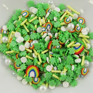 20g Confettis Sprinkles Shamrocks Arcs-en-ciel Strass & Perles Resin Shaker Card