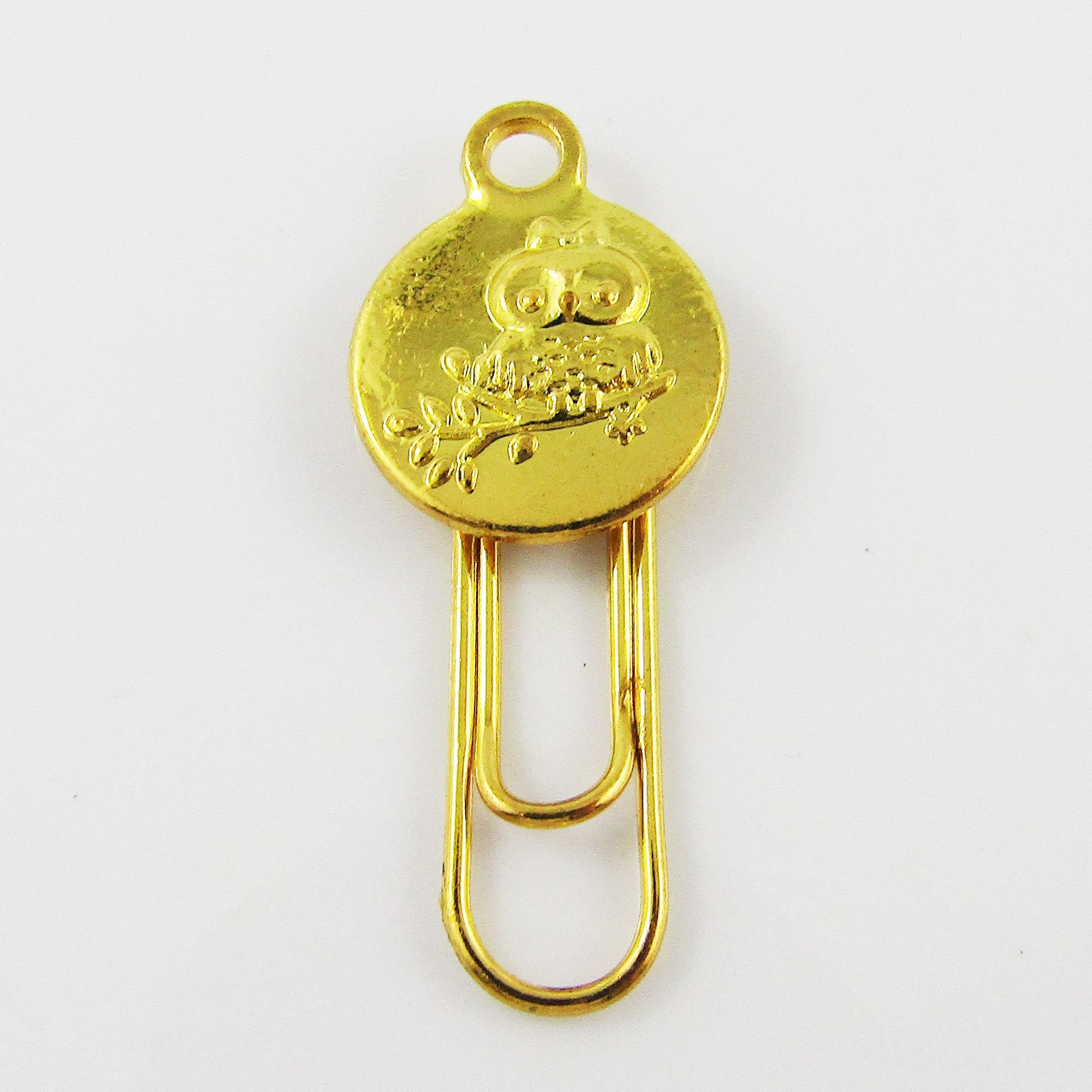 6pcs Gold Plate Owl Paper Clip Photo Clip 34x14mm Journal Scrapbook