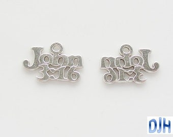 Bulk Christian Bible Verse John 3:16 Charm Pendant Religious Select Qty