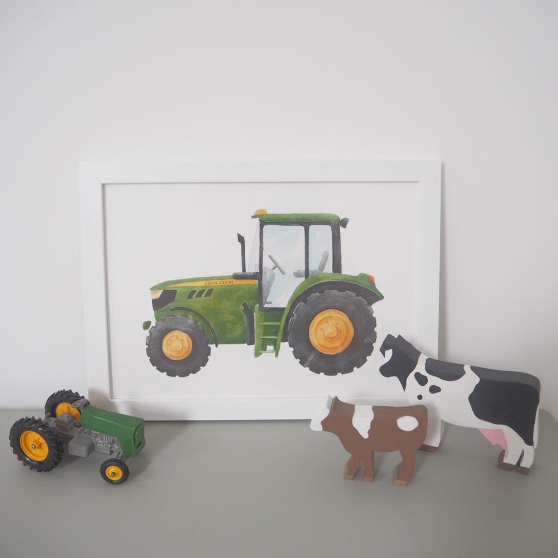 Green Tractor Nursery Wall Art John Deere A4 Giclee Print Etsy