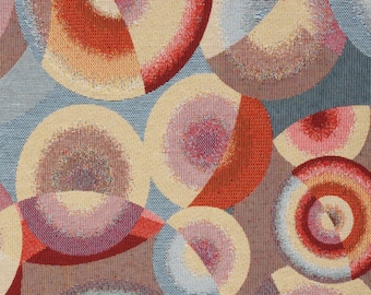 Gobelin fabric natural colorful circles large upholstery fabric cushion fabric solid jacquard