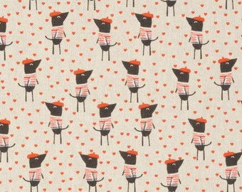 Cotton mix fabric Paris Dog dog beret - solid decorative fabric also as bag fabric, cushion fabric