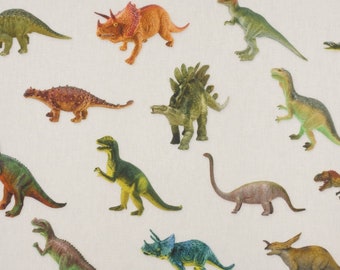 Solid cotton fabric white dinosaurs dinos colorful digital print decorative fabric cushion fabric curtain fabric