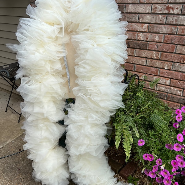 Handmade Ivory Tulle Boa – Fluffy & Fabulous Party Accessory – Drag, Pageant, Birthday or Bachelorette Glam