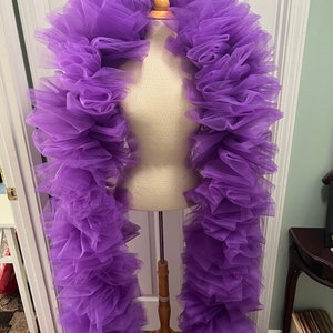 Handmade Purple Tulle Boa – Fluffy & Fabulous Party Accessory – Drag, Pageant, Birthday or Bachelorette Glam