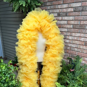 Handmade Gold Tulle Boa – Fluffy & Fabulous Party Accessory – Drag, Pageant, Birthday or Bachelorette Glam