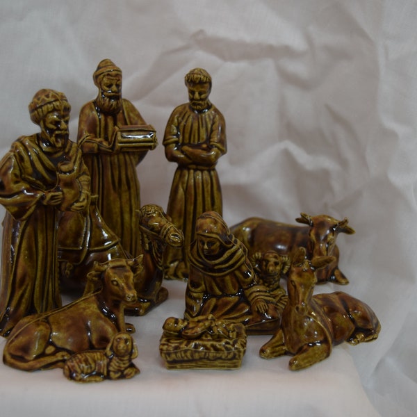 Ceramic Slip-cast Twelve Piece Nativity Set