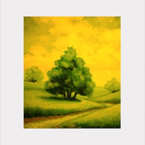 Golden Meadow - Oil Painting, Print, canvas, color, art, artwork, home, office, decor, wall art, figurative, abstract