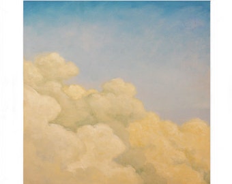 Clouds - Original Acrylic Painting, 40" x 40" includes silver frame, painting, canvas, sky, color, home, office, decor, wall art