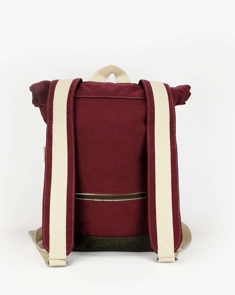 15 Laptop backpack for everyday use bordeux lightweight canvas for bike Roll top city backpack burgundy womens rolltop backpack