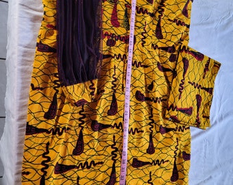 African Ankara dress and scarf size Large - Used