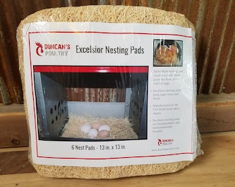 Duncan's Poultry 13x13 Excelsior Nesting Pads - 6 Pack - Nice Thick Nest Pads