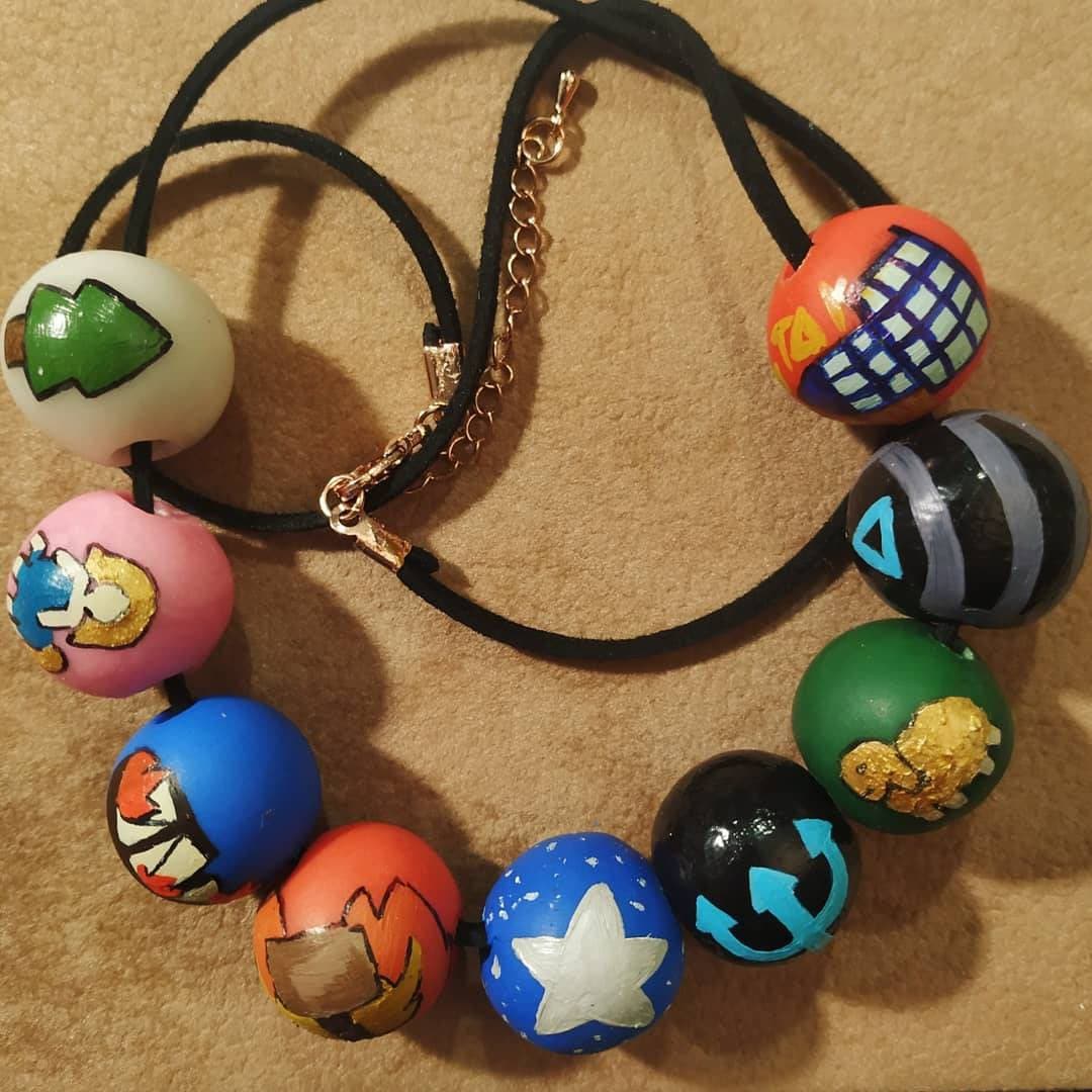 Percy Jackson Annabeth Chase Necklace Beads Camp Halfblood Handmade Handpainted Greek Pearl Etsy