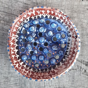 Ceramic soap dish , Hand painted  Boho ceramic,  handmade pott