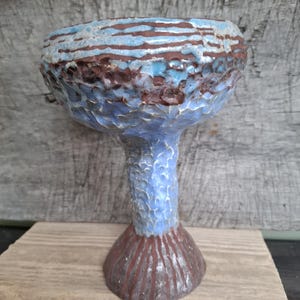 Hand-sculpted Ceramic Vase, Scandinavian Pottery, Light Blue Turquoise Art Vessel