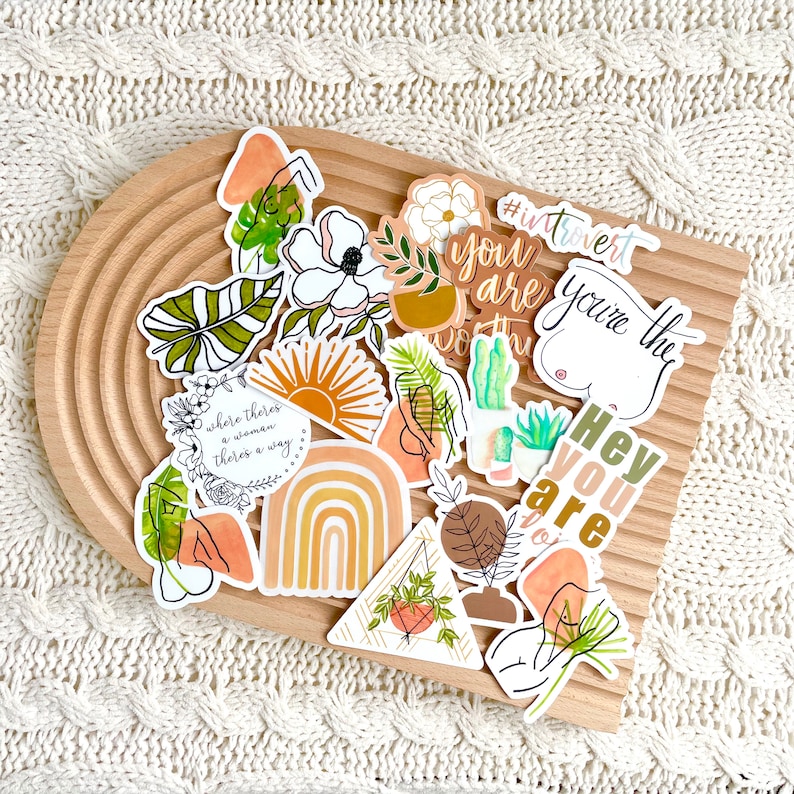 Clear Sunset Sticker 3x1.7 in. - Vinyl sticker Orange Sun Sunrise Modern Boho Sticker Removable Waterproof Weatherproof Dishwasher safe image 3