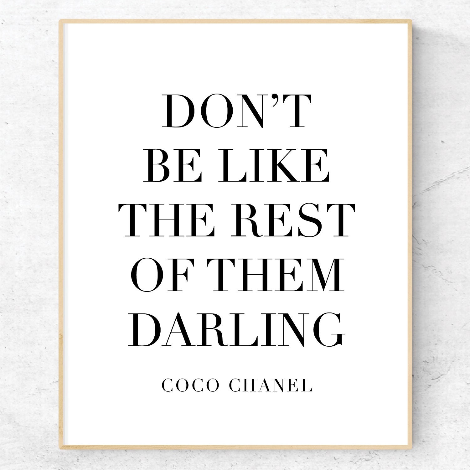 Coco Chanel Quote Printable Art Bedroom Decor Motivational 