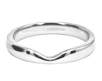 Shaped Wedding Ring / Band - Shaped Wedding Band - Womens Wedding Band - Gold Ring - Unique Wedding Band - 18ct / 9ct White Gold - Comfort