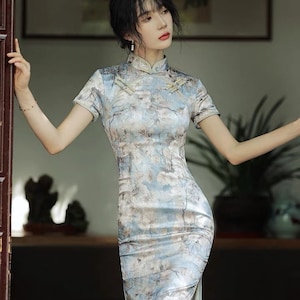 Chino Tradicional Vestido Qipao Adorno Dragones Cheongsam12 Chino Tradicional Vestido Qipao Adorno Dragones Cheongsam12