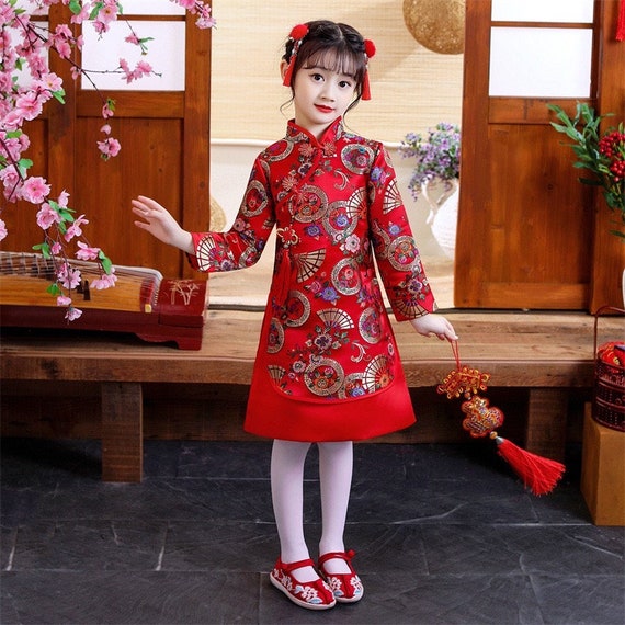 Chinesisches Neues Jahr Mädchen Qipao Kleid / Kinder Cheongsam - Etsy  Schweiz