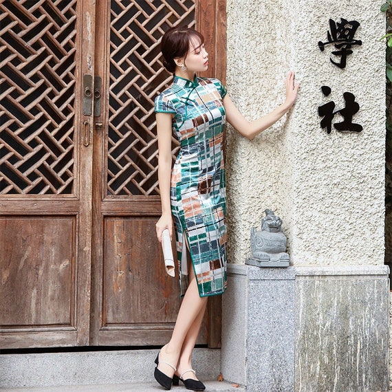 Plaid cheongsam shop