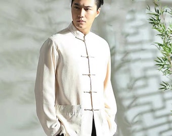 Men's Chinese Shirt Frog Button Cheongsam Shirtcotton - Etsy