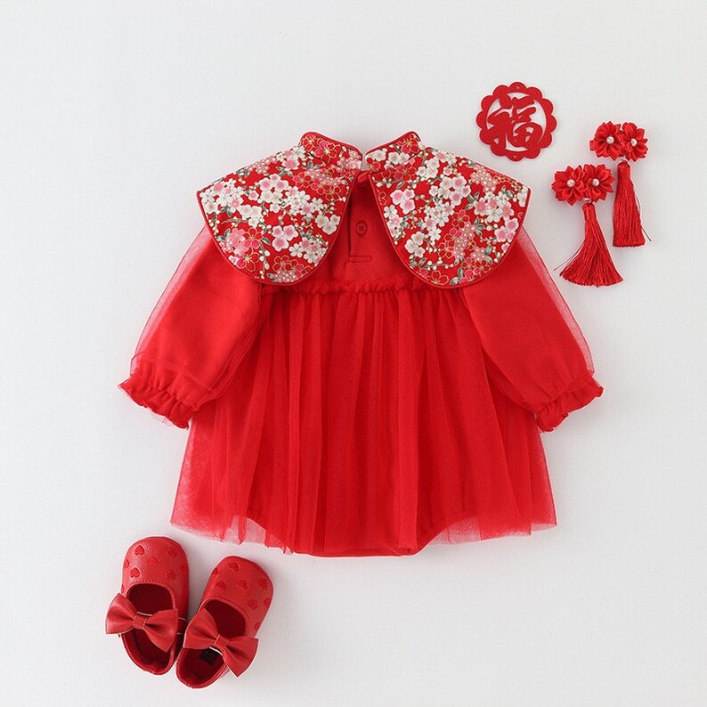 Baby Girl Qipao Princess Dress 100 Days Romper Chinese New Etsy UK