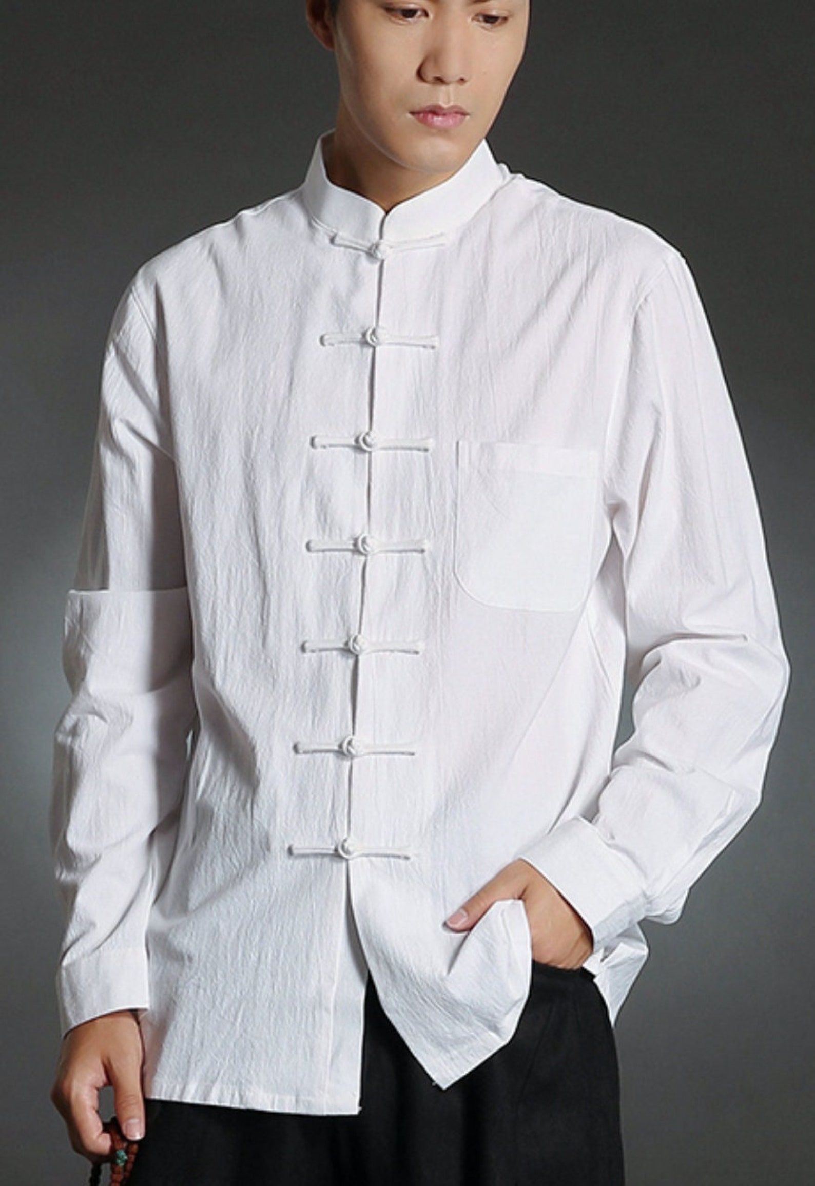 Men's Chinese Shirt / Frog Button / Lined / Mandarin - Etsy