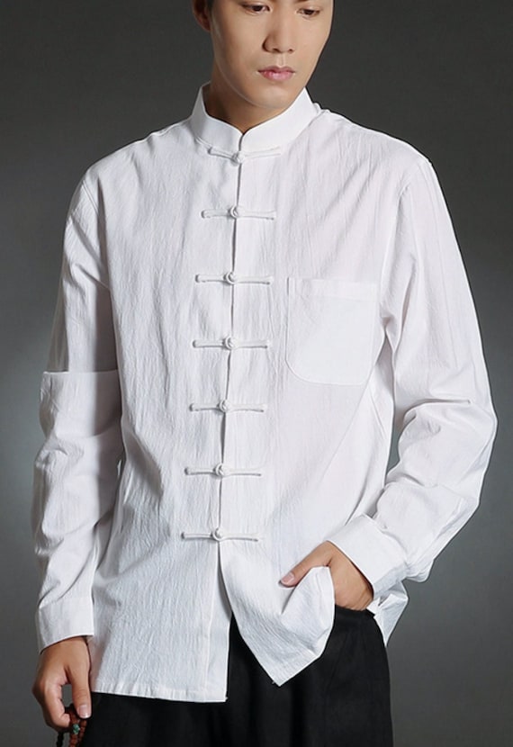Mens Stand Collar Shirt  Mens shirt dress, Chinese collar shirt, Stand  collar shirt