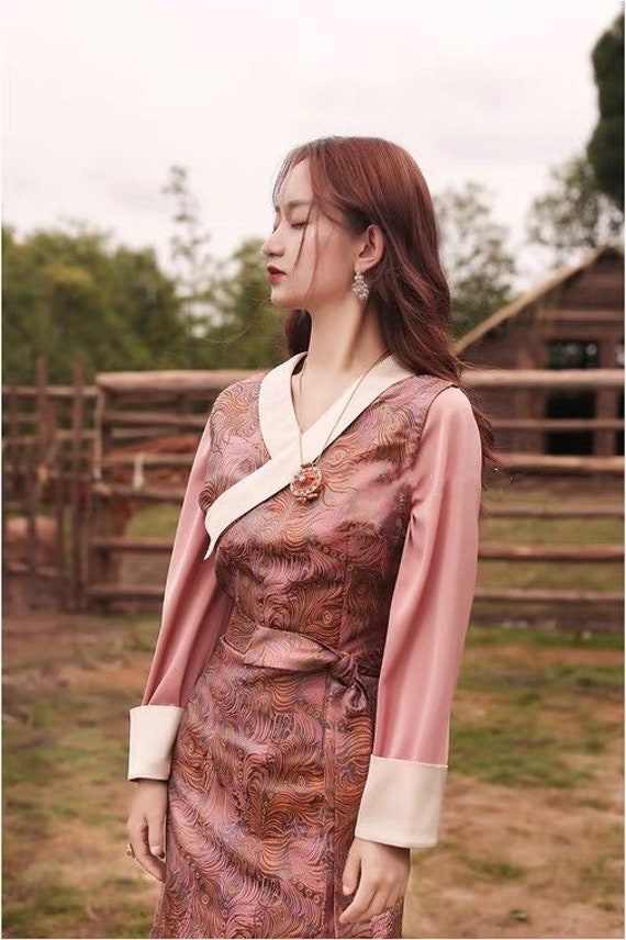 Asian wrap store dress