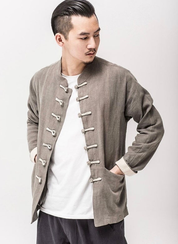 Men's Chinese Linen Jacket / Frog 