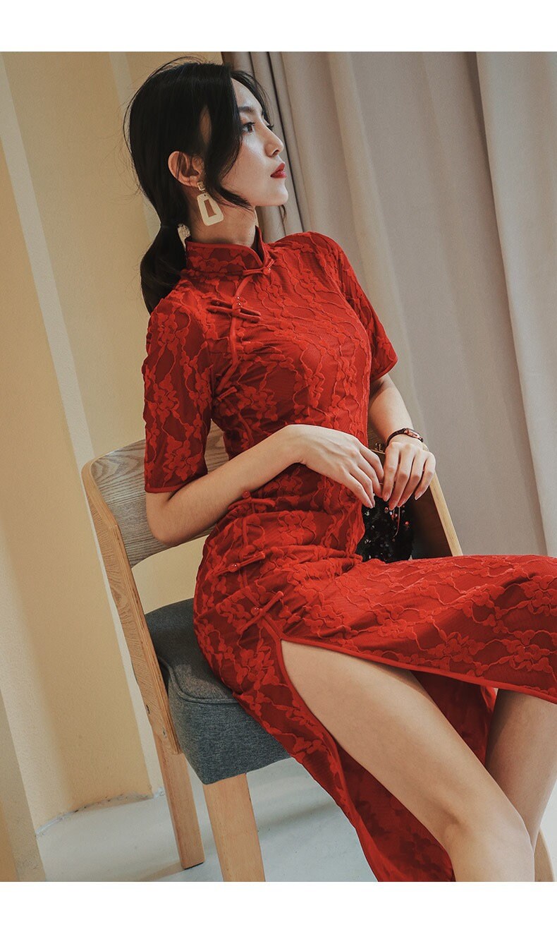 Contemporary Chinese Qipao Dress / Red/ Wedding Dress / - Etsy UK