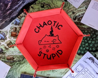 DND RPG Chaotic Stupid Funny Dice Rolling Collapsible Tray