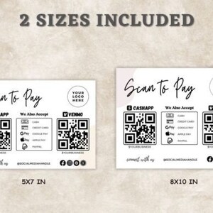 Bearbeitbare Scan-to-Pay-Karten-Canva-Vorlage