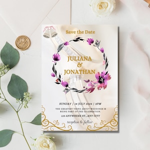 Minimalist Wedding Invitation Template | Editable Elegant Wedding Invite | Modern Wedding Invite | Wedding Invitation | her wedding, pdf