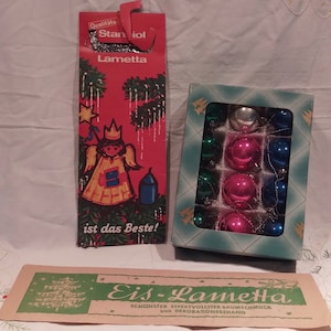 Christmas Special**Vintage German Glass Ornaments with 2 Lametta packs~