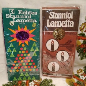 1 Vintage Pack of German Tinsel~Heavy Metal Tinsel~Lametta Tinsel~GOLD or PURPLE~Pick-ONE-Pack