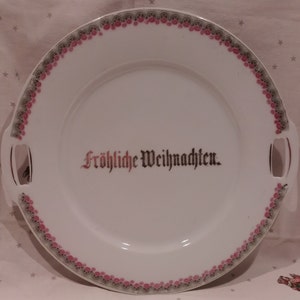 Vintage German Christmas Serving Plate~Fröhliche Weihnachten~Large German Christmas Plate~Porcelain