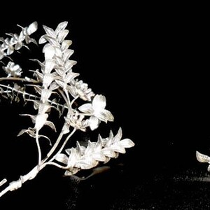 Vintage German Wedding Crown25th Wedding Anniversary CrownSomething OldMyrtle Leaf Crown with matching Partner BroochWedding Crown image 4