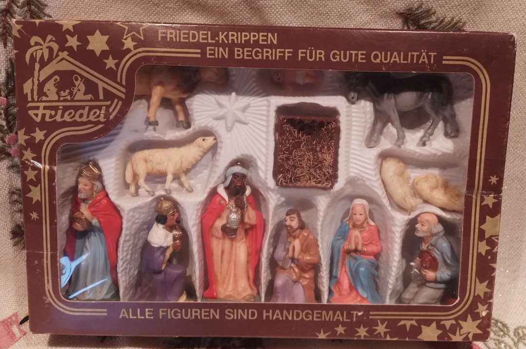 Vintage German Nativity Set12 Friedel Nativity Figures in Original