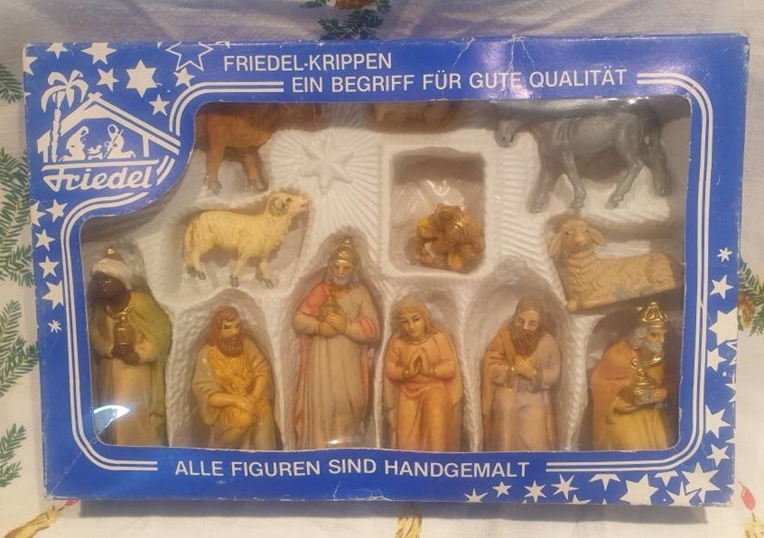 Vintage German Nativity Set12 Friedel Nativity Figures in Original