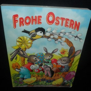 Vintage German Easter Childrens BookFrohe OsternHappy EasterSongsStoriesEaster for ChildrenHard Back and Hard Pages Book image 1