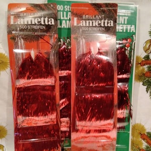 Vintage German Tinsel in Original Package~Vintage Tinsel~Lametta Tinsel~RED~Christmas Tree Tinsel**ONE Package per Purchase**