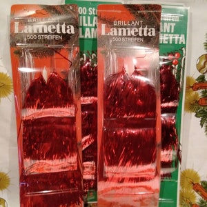 Vintage German Tinsel in Original PackageVintage TinselLametta TinselREDChristmas Tree TinselONE Package per Purchase image 1