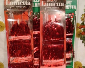 Vintage German Tinsel in Original Package~Vintage Tinsel~Lametta Tinsel~RED~Christmas Tree Tinsel**ONE Package per Purchase**