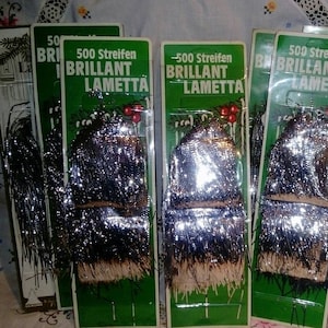 Vintage German Tinsel in Original Package~Vintage Tinsel~Lametta Tinsel~SILVER~Christmas Tree Tinsel**ONE Package per Purchase**