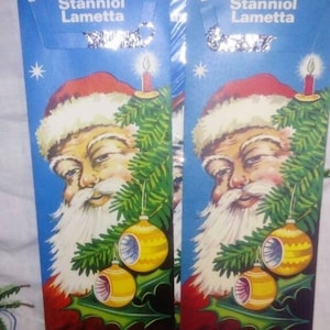 1 Vintage Pack of  German Tinsel~Heavy Metal Tinsel~Lametta Tinsel~SILVER~Pick-ONE-Pack
